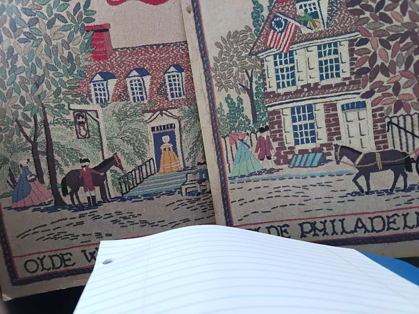 Vintage "Olde" Philadelphia Needlepoint Tapestry