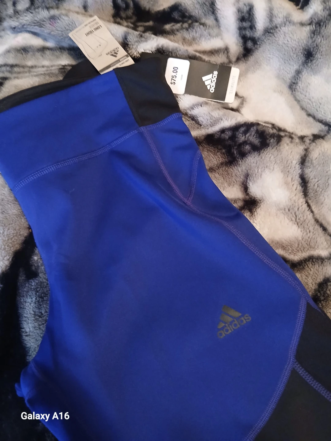 Adidas Women's Blue & Black Athletic Leggings