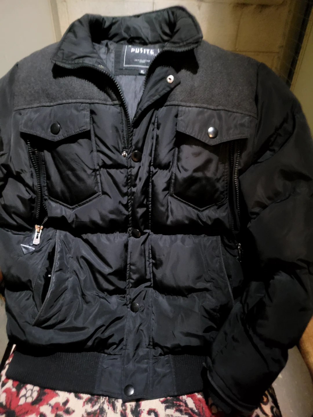 PUSITE Black Puffer Jacket - Men's XL