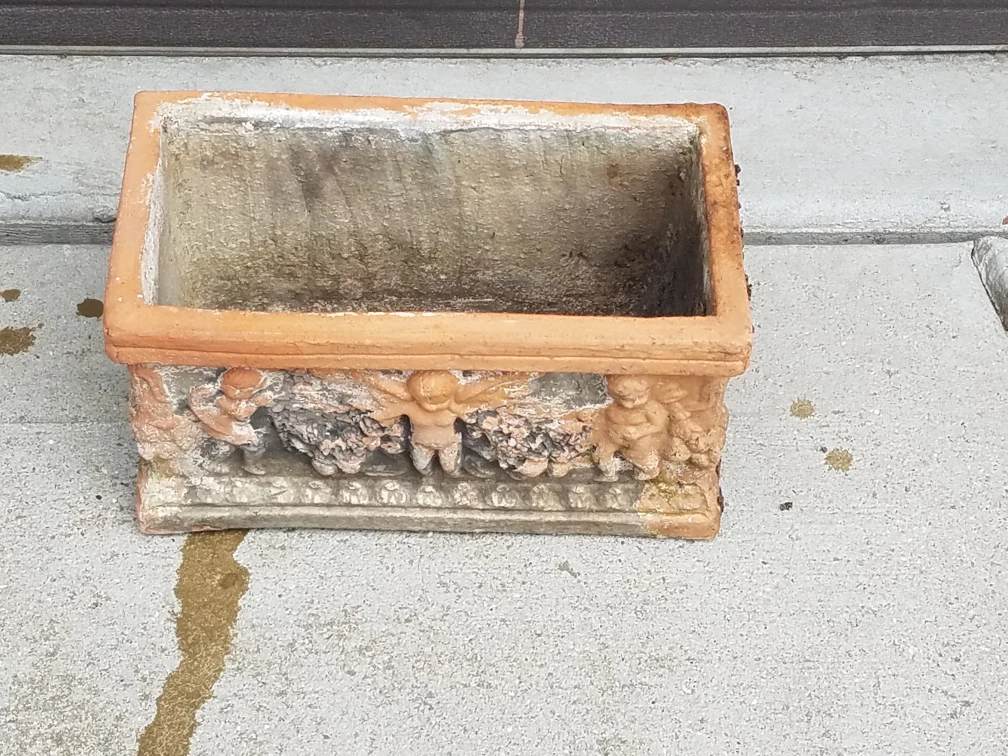 Terracotta Planter with Cherub Design