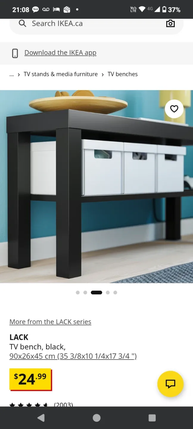 IKEA LACK TV bench, black