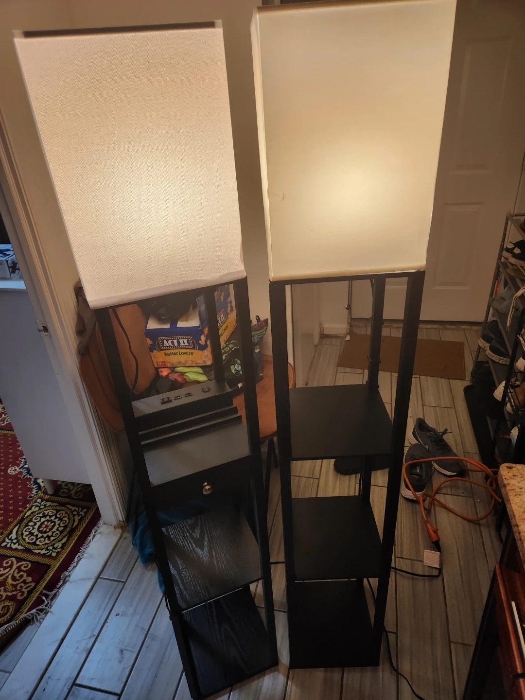Black Floor Lamp with Shelves and USB Ports each 35$ - photo 3