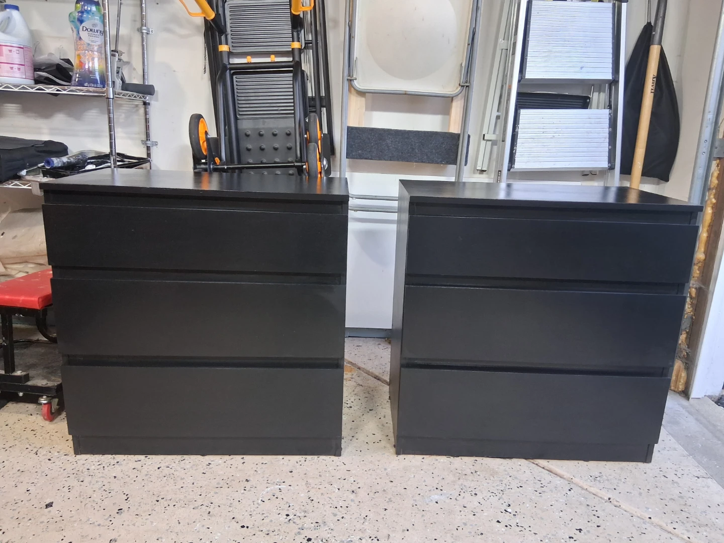 Pair of Black 3-Drawer Dressers/Nightstands