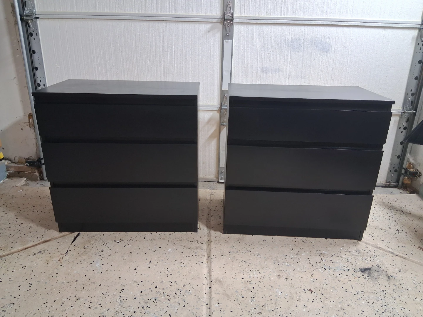 Pair of Black 3-Drawer Dressers/Nightstands - photo 2
