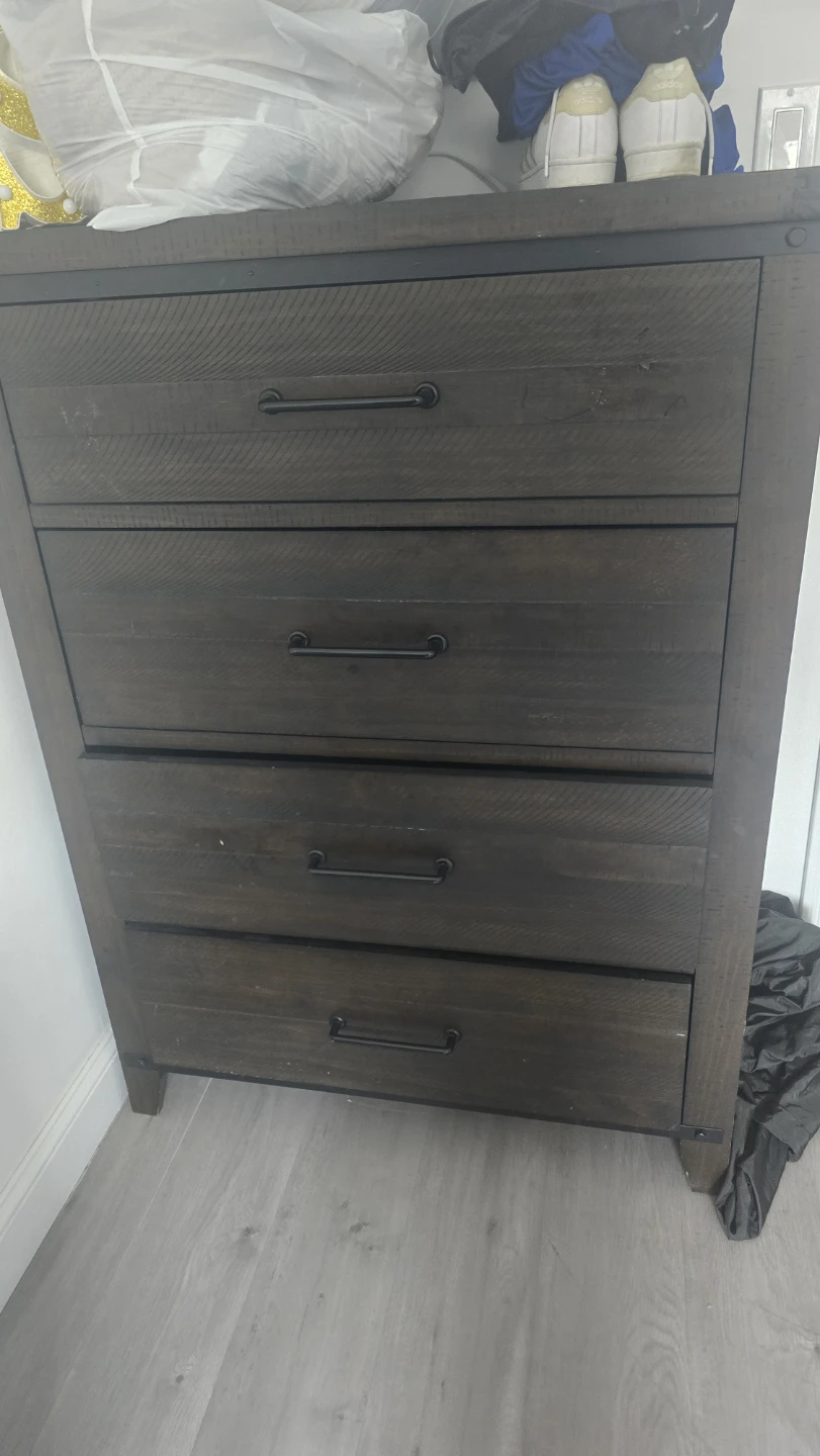 Dark Wood 5-Drawer Dresser Chest - photo 2