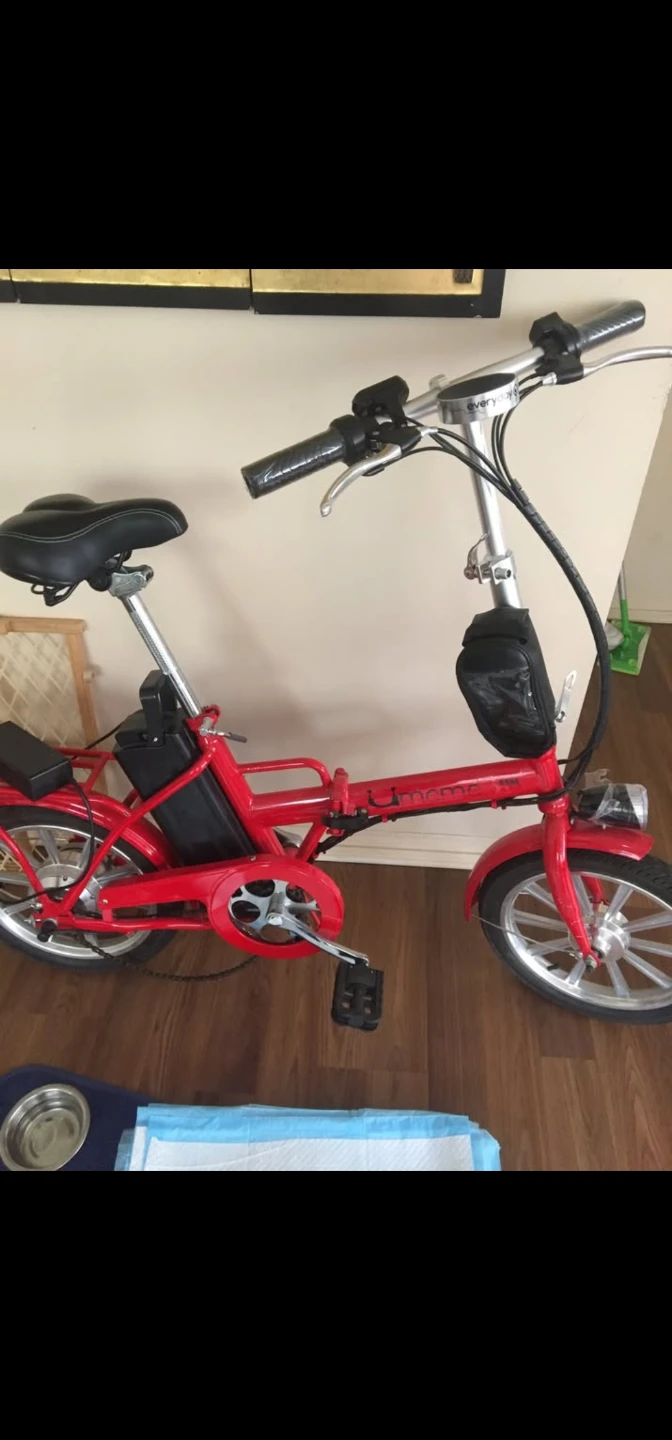 Red Folding Electric Bike