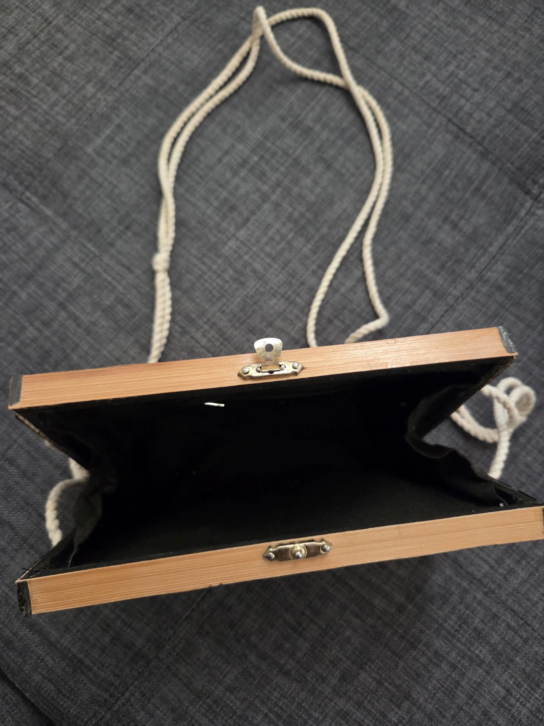 Woven Bamboo Clutch Purse with Rope Strap - photo 2