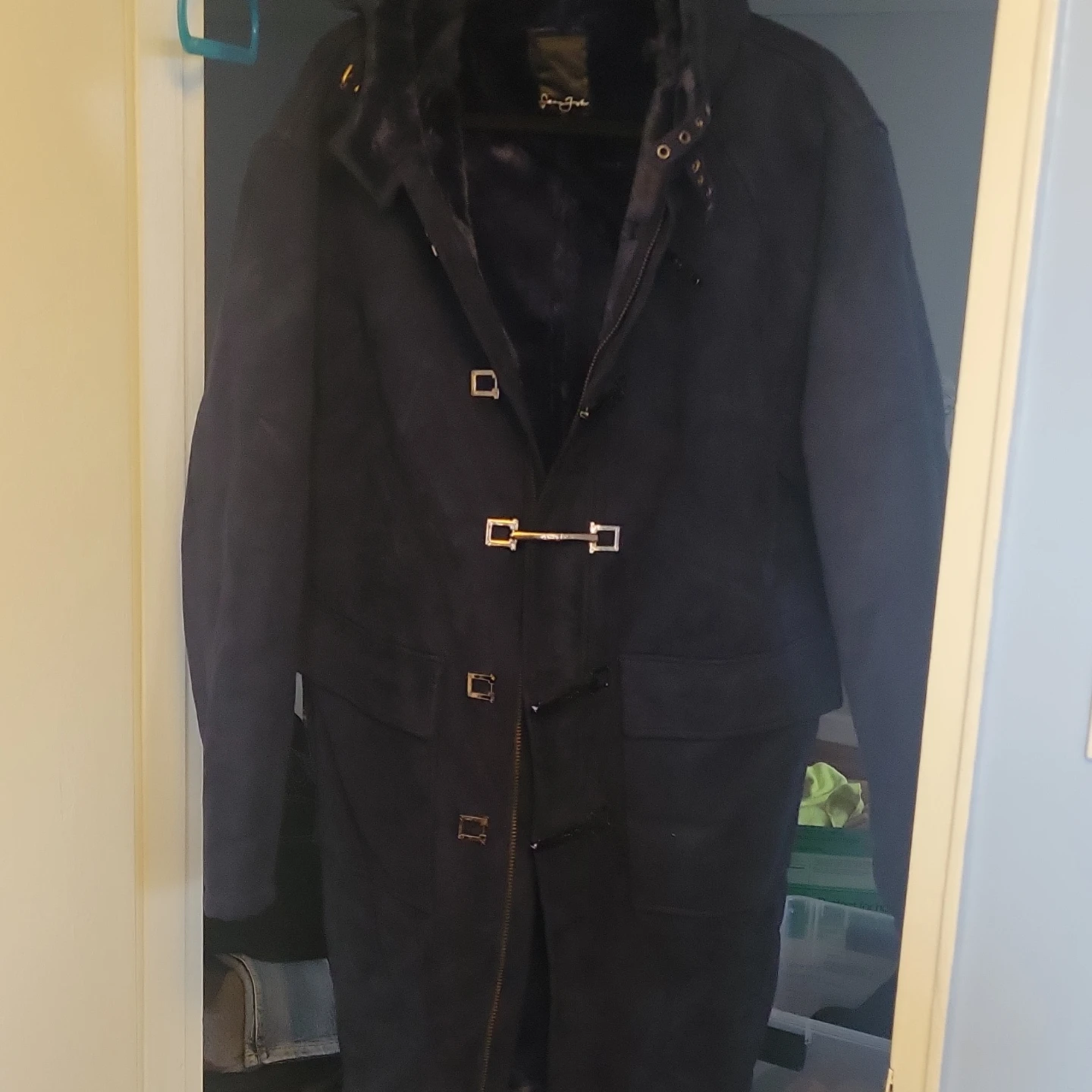 Sean John Hooded Toggle Coat - Navy