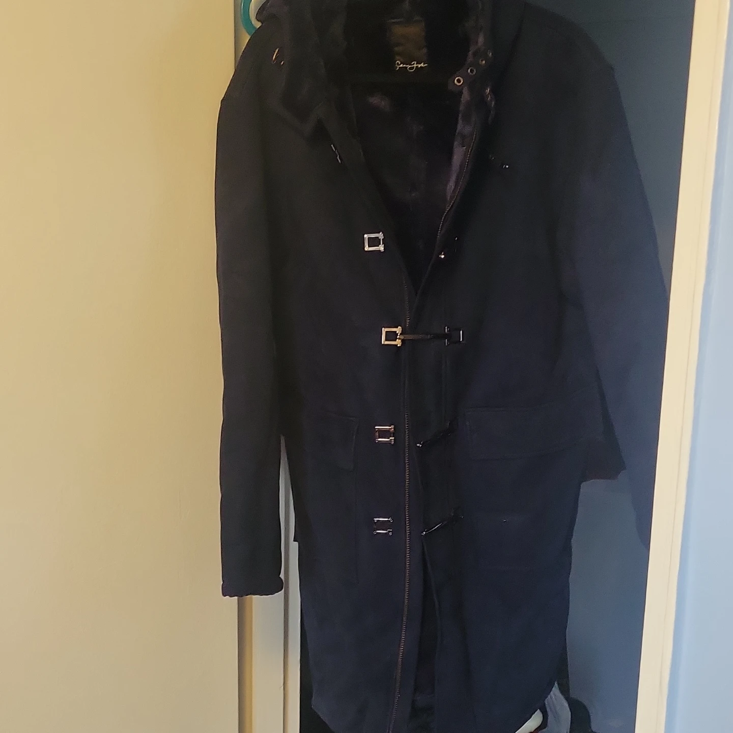 Sean John Hooded Toggle Coat - Navy - photo 2