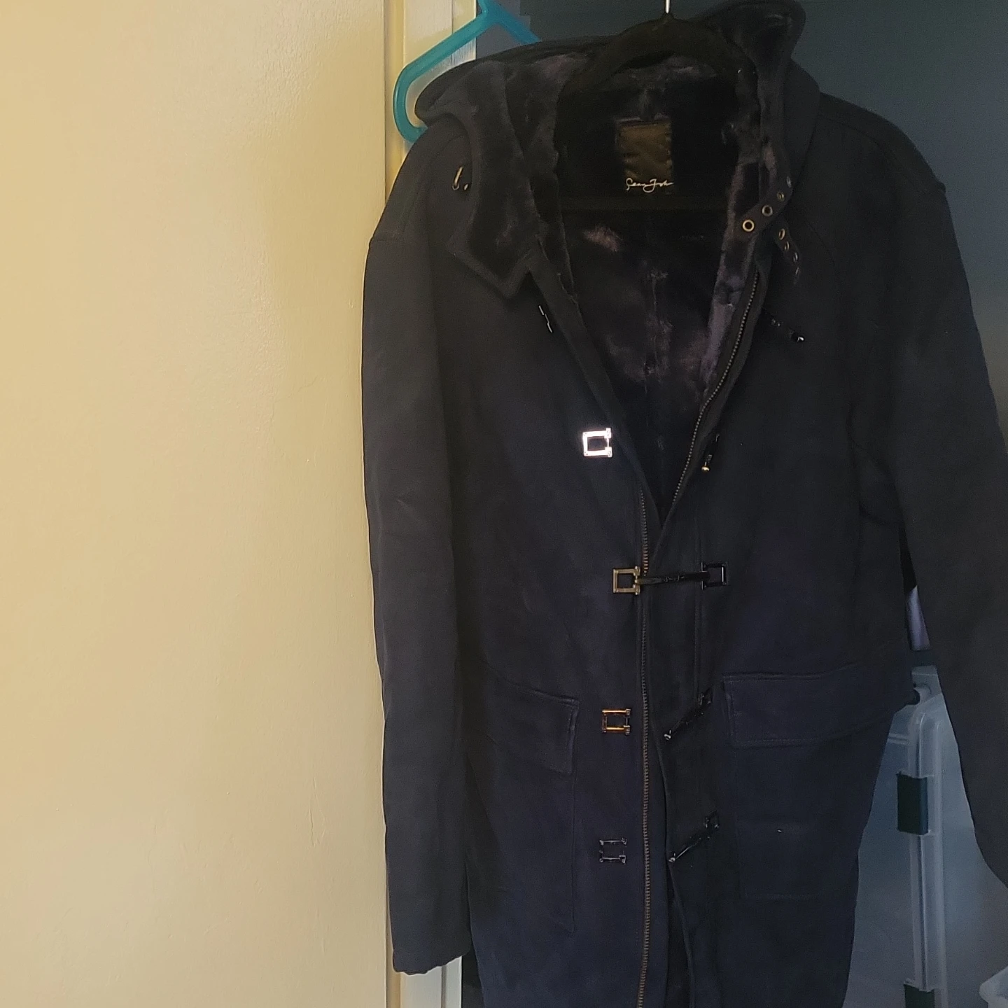 Sean John Hooded Toggle Coat - Navy - photo 3