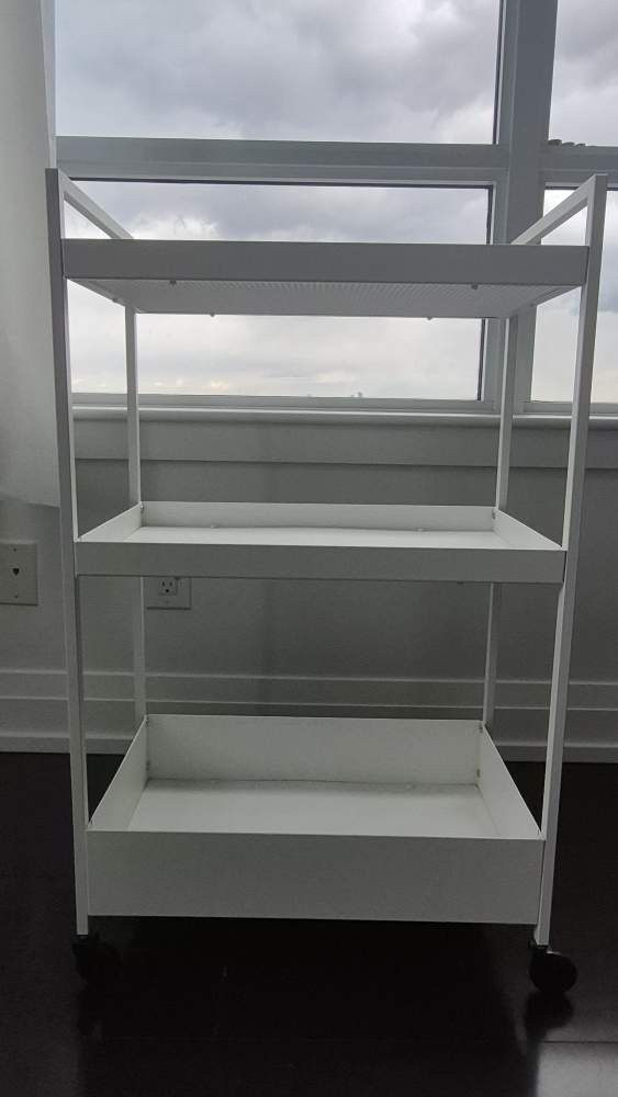 White 3-Tier Rolling Cart