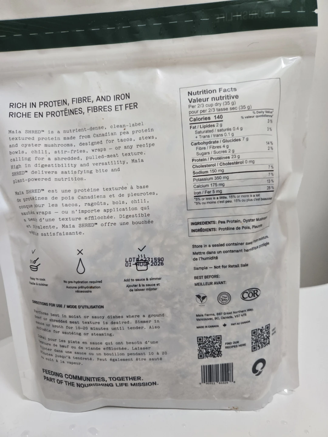 Maia Farms MAIA SHRED Mushroom-Based Plant Product 125 G - photo 2