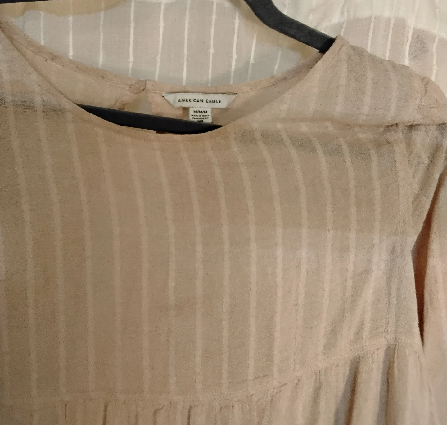 American Eagle Beige Striped Blouse - photo 3