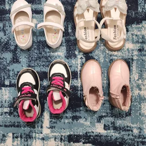 Kids White Fashion Sandals with Bows and Rhinestones