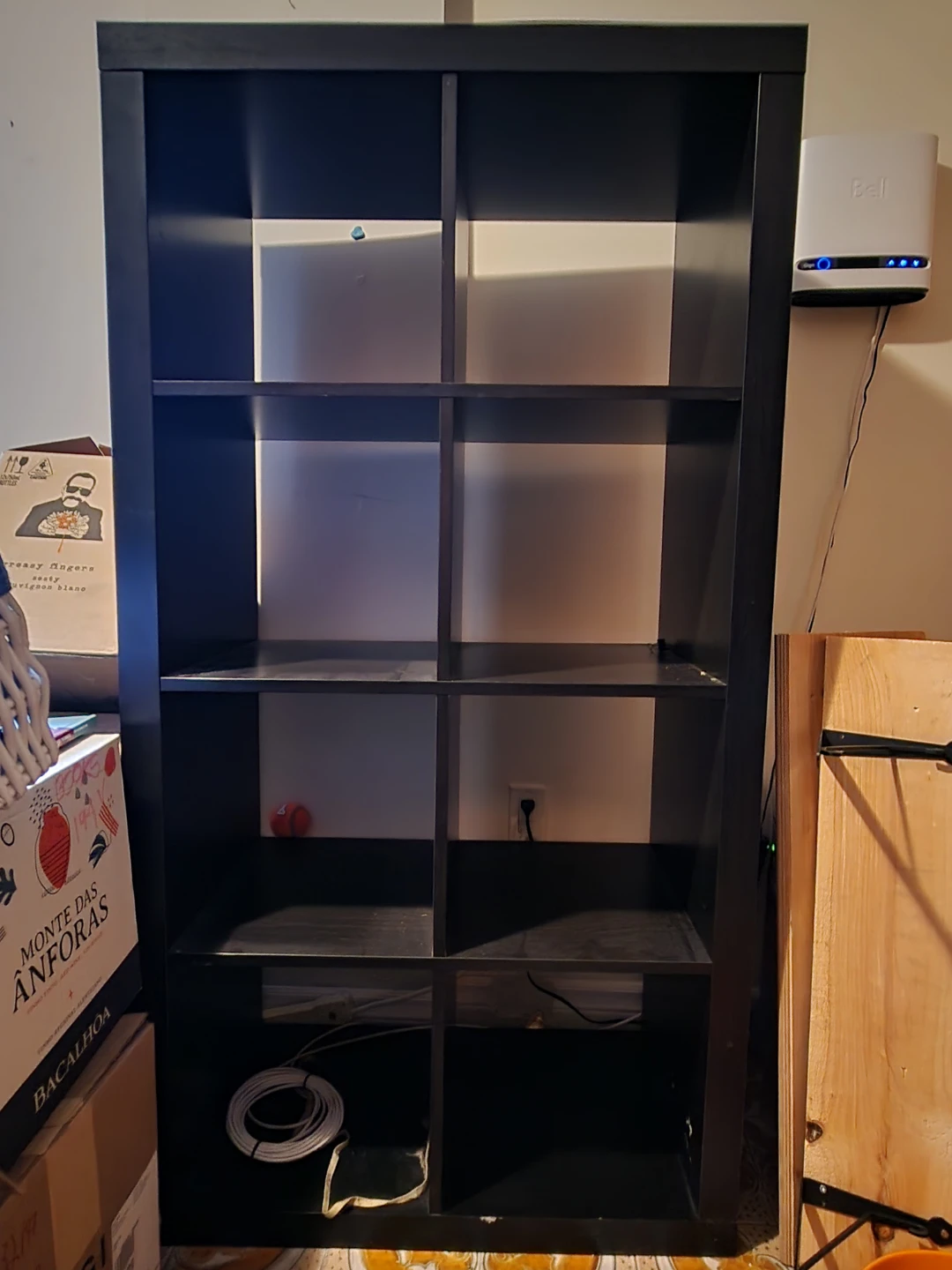 Black 8-Cube Storage Shelf Unit