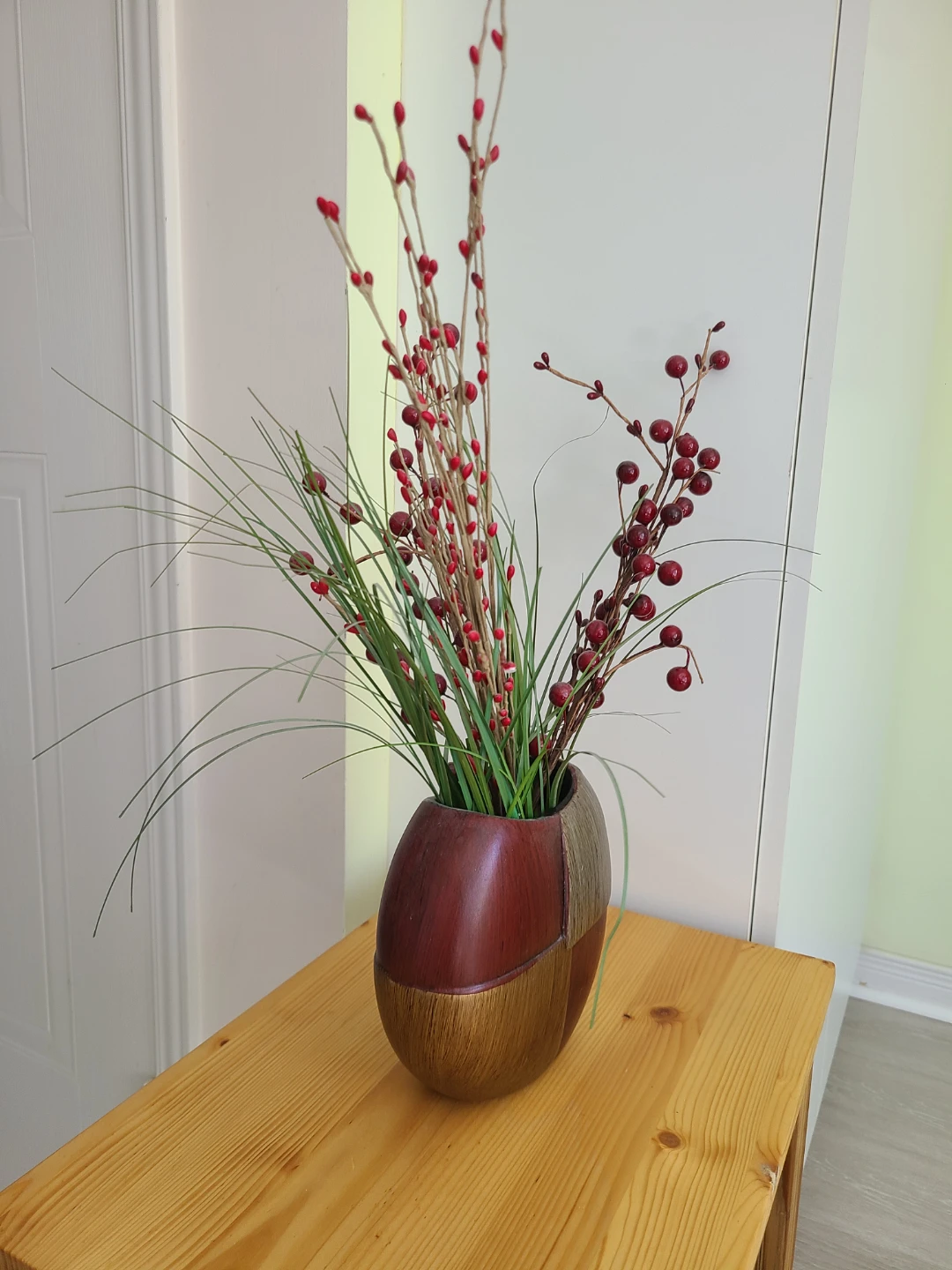 Decorative Vase with Faux Berries and Greenery - photo 2