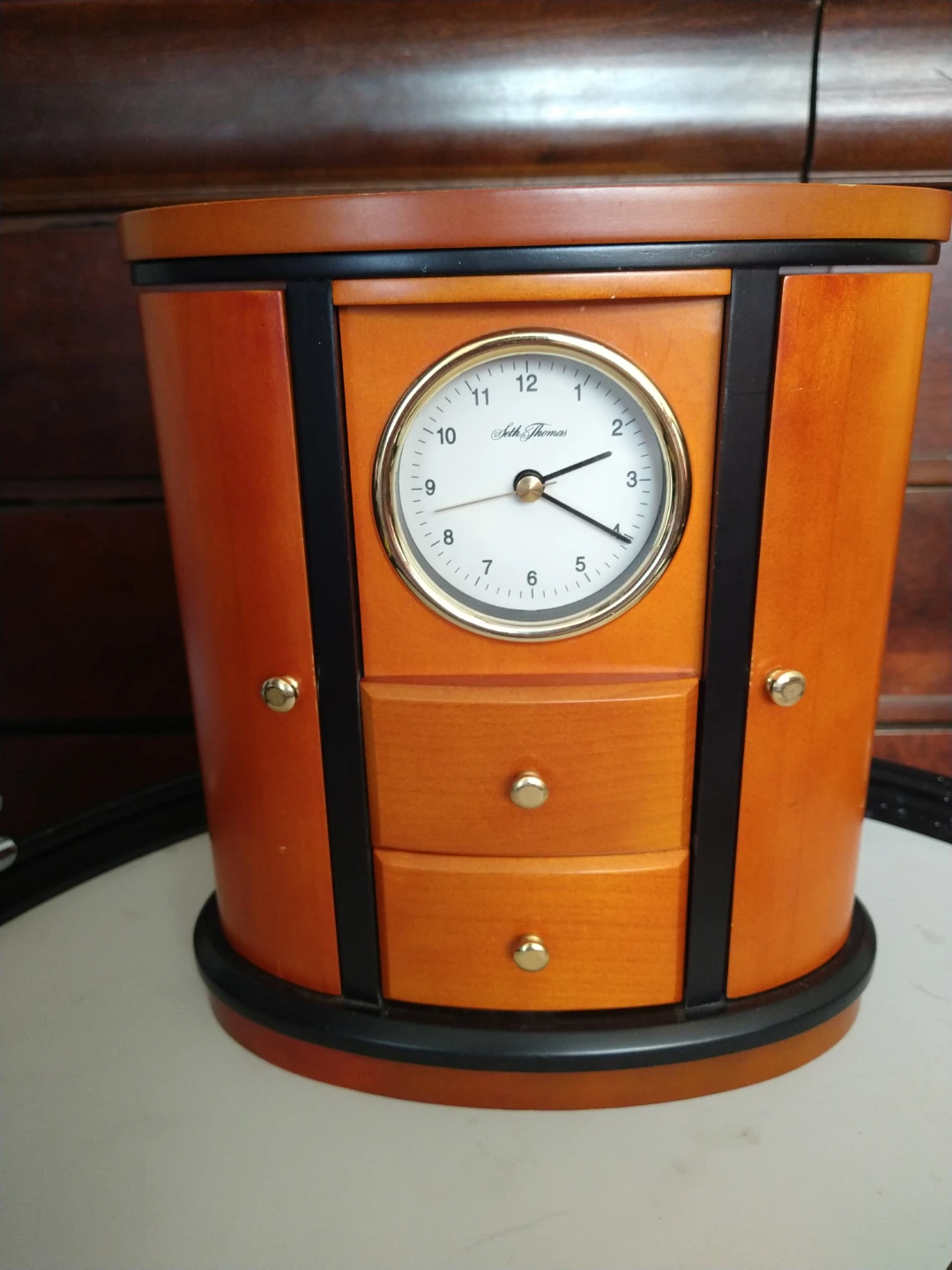 Vintage Seth Thomas Treasure Jewelry Box Clock - photo 4