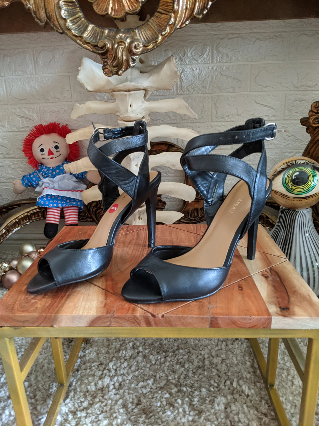 Le Château Black Strappy Heels Size 8 - photo 3