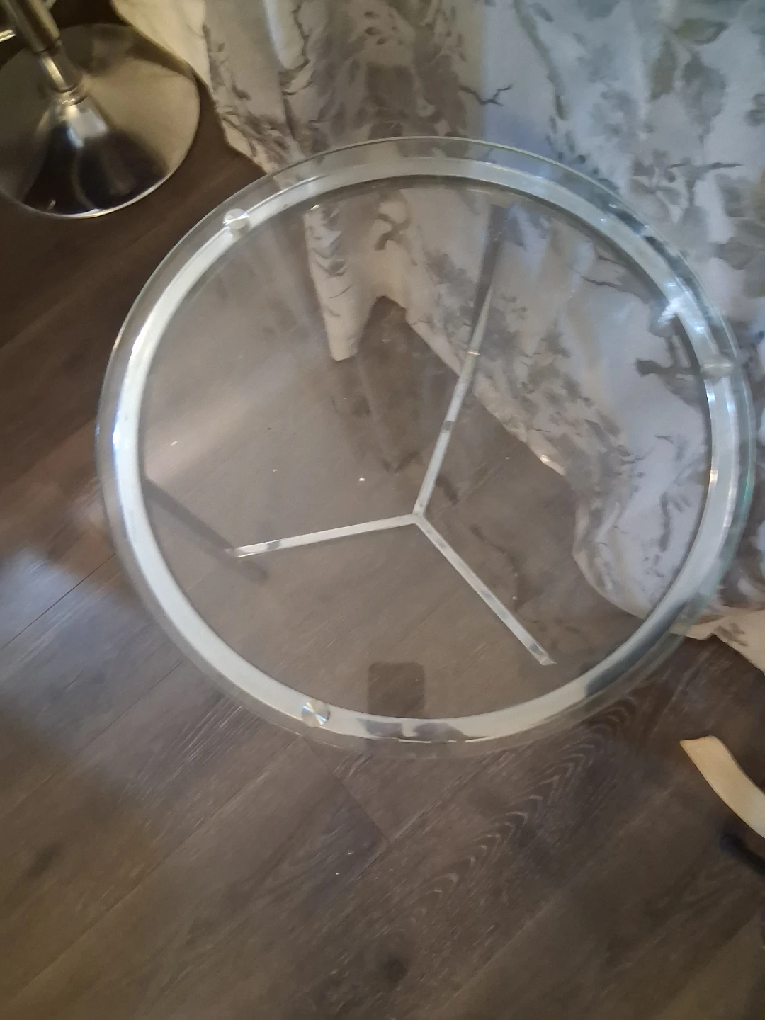 Glass Top End Table with Metal Frame