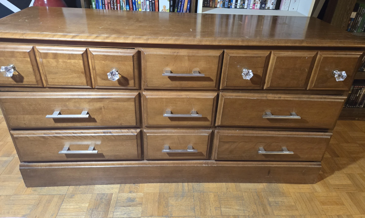 Wooden Dresser with 9 Drawers