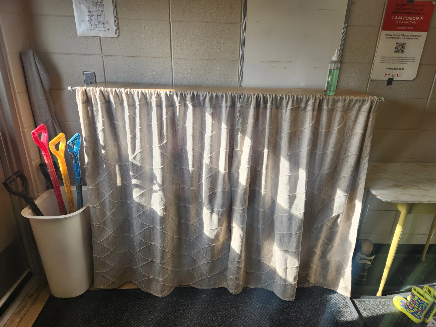 Wooden Shoe Rack with Curtains