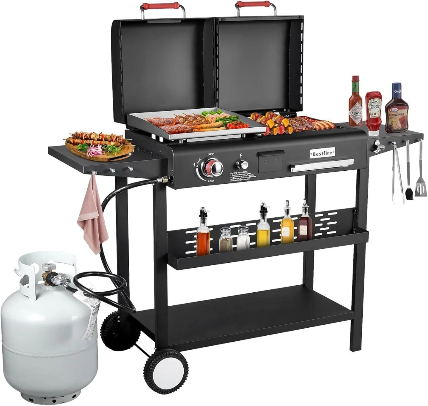 Bestfire Propane Gas Grill with Griddle