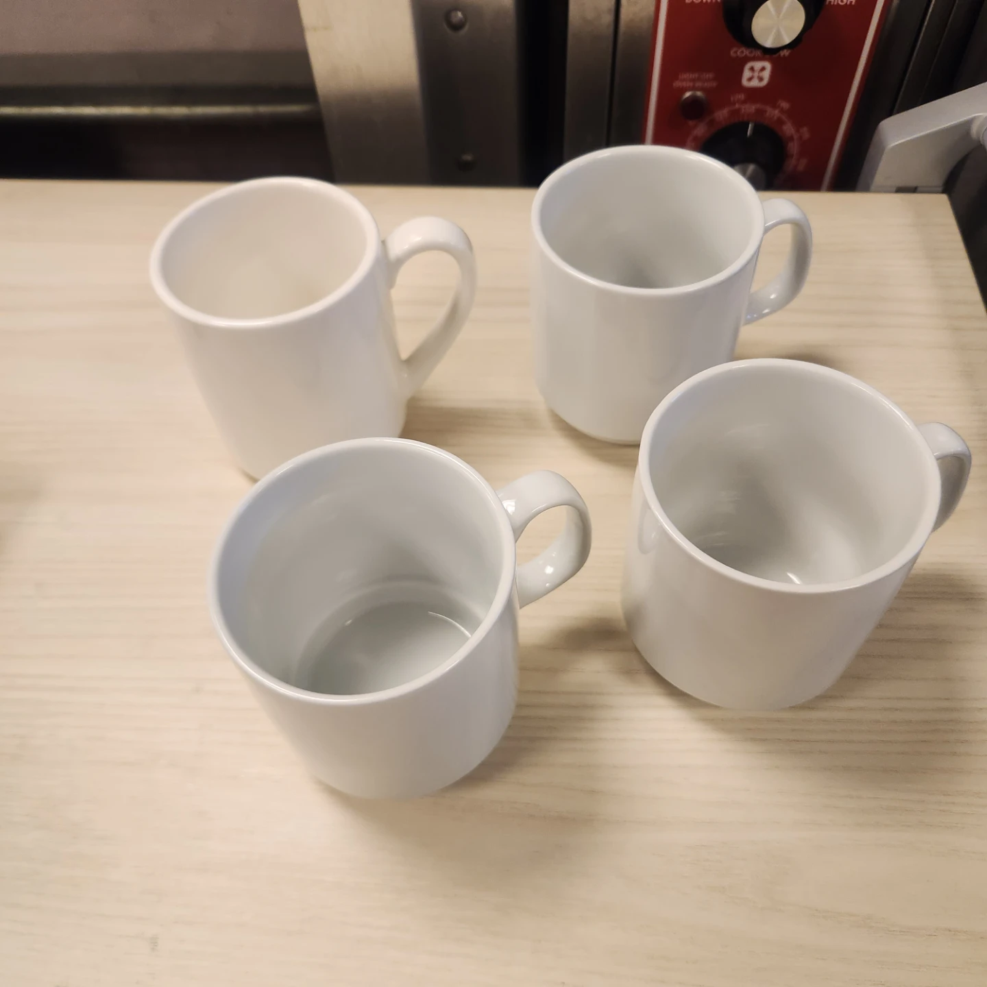 Set of 4 White Ceramic Mugs