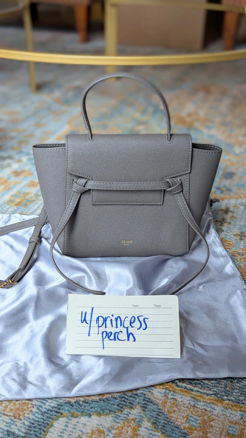 Celine Small Belt Bag Grey Leather