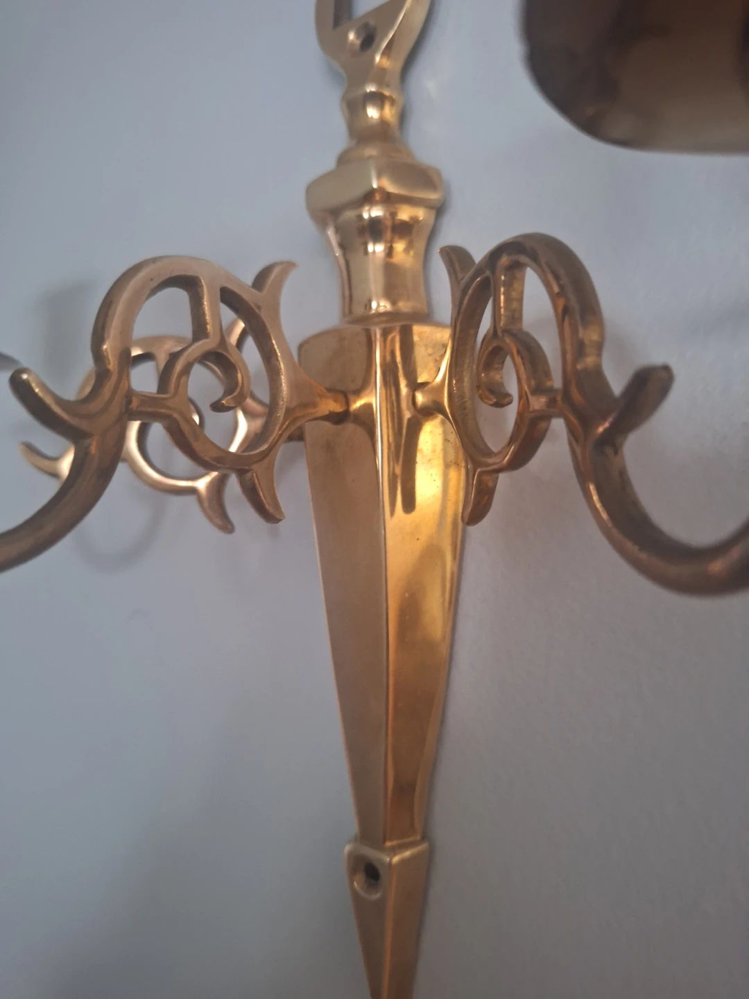 Pair of vintage Brass Wall Sconce Candlestick Holders - photo 4