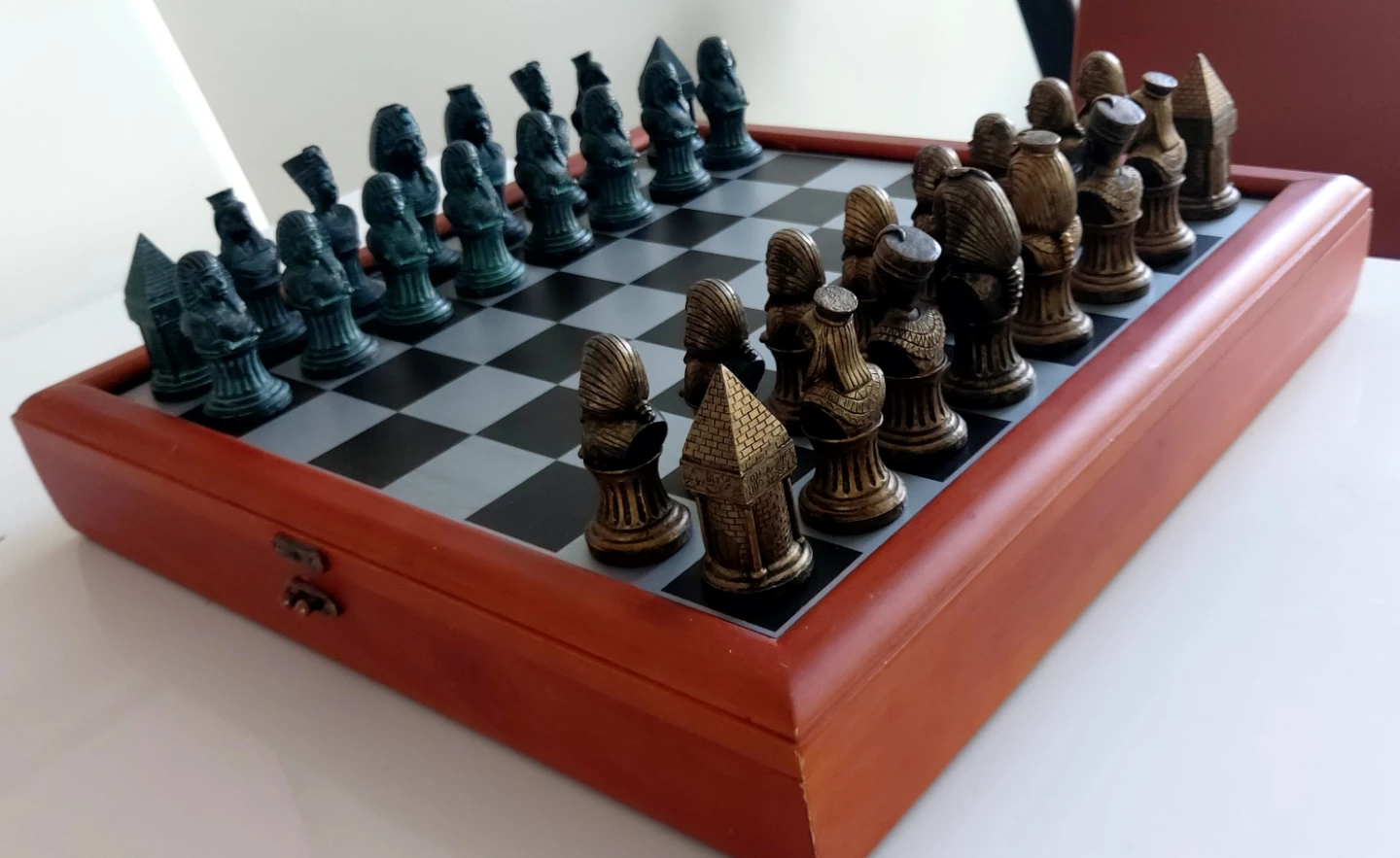 Egyptian Themed Chess Set with Wooden Box
