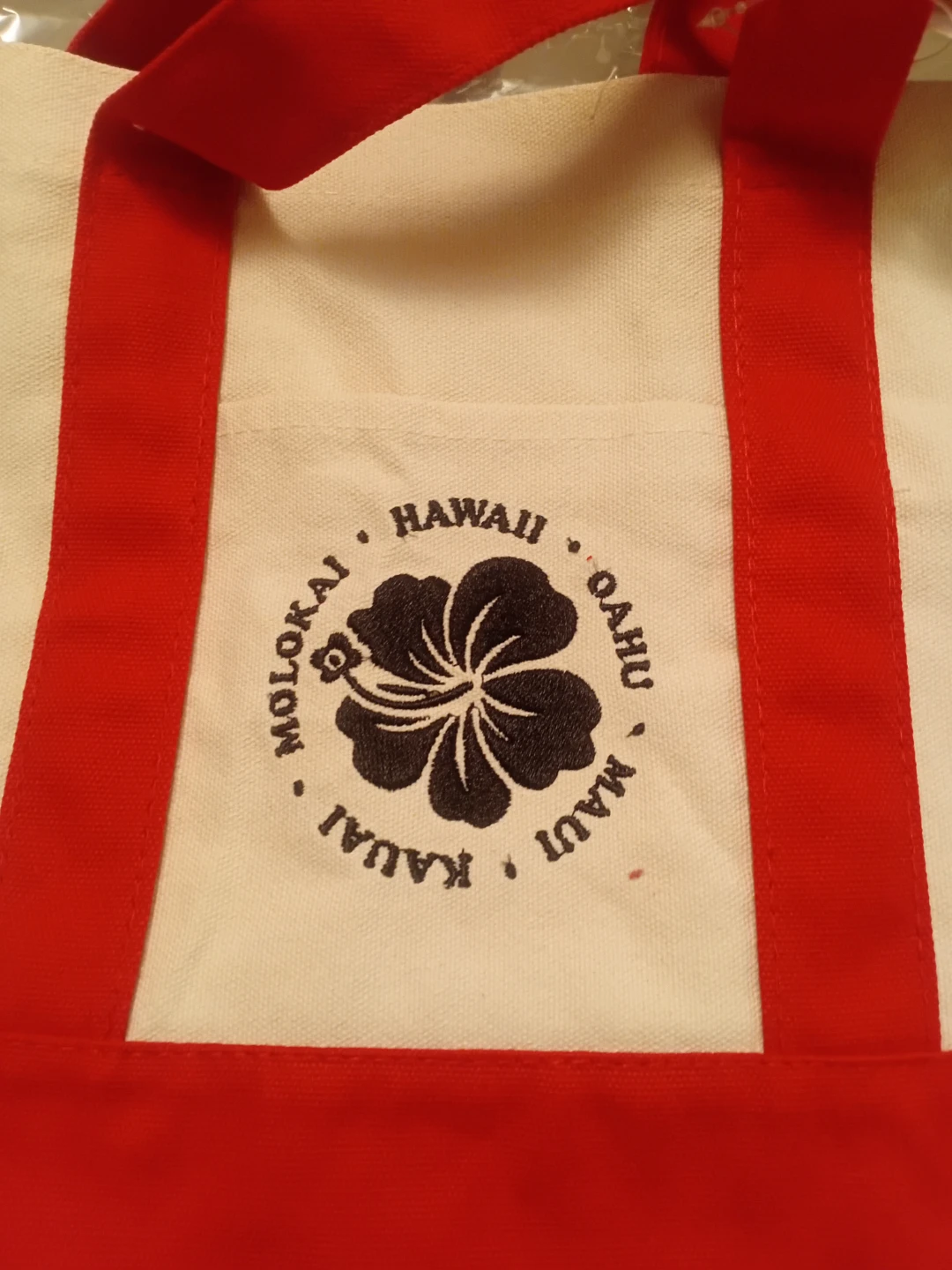 Canvas Tote Bag with Hawaiian Islands Print