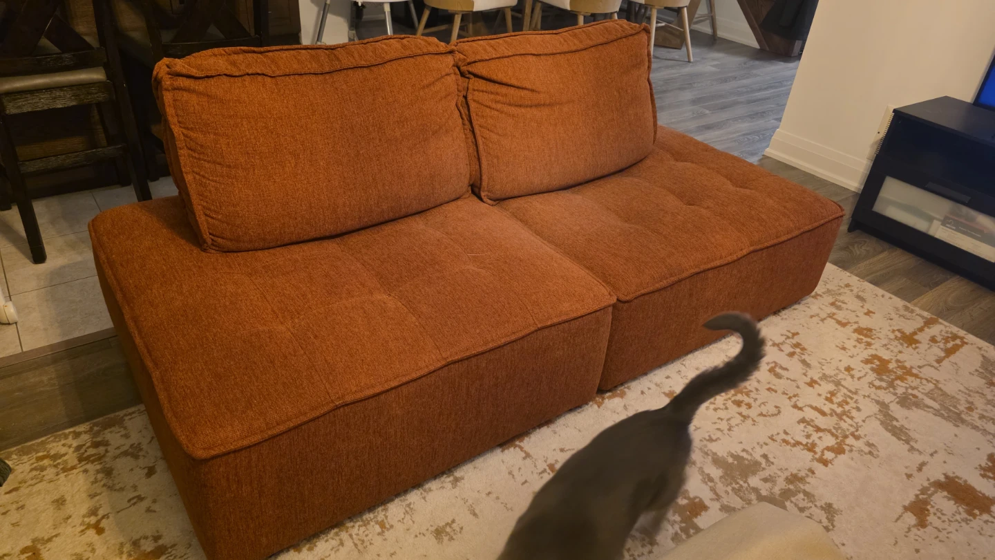 Rust-coloured Loveseat