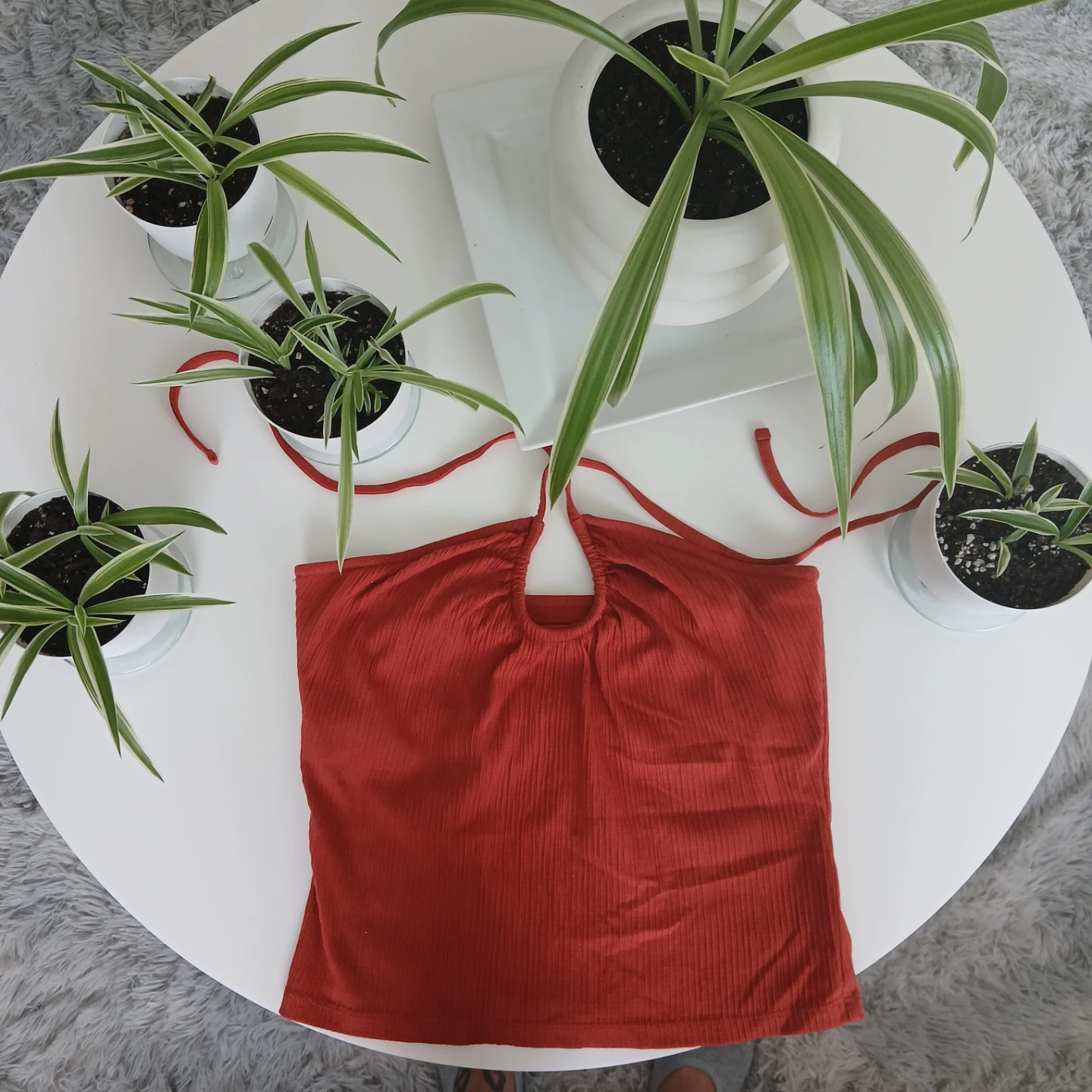 Old Navy Ribbed Halter Tank Top - Rust Colour
