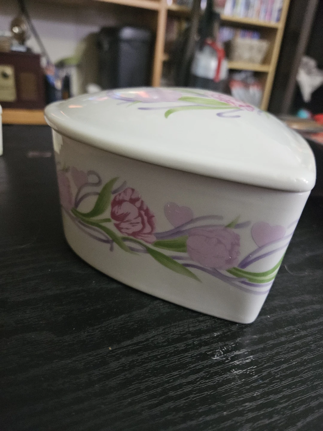 Heart-shaped Trinket Box with Flowers - photo 2