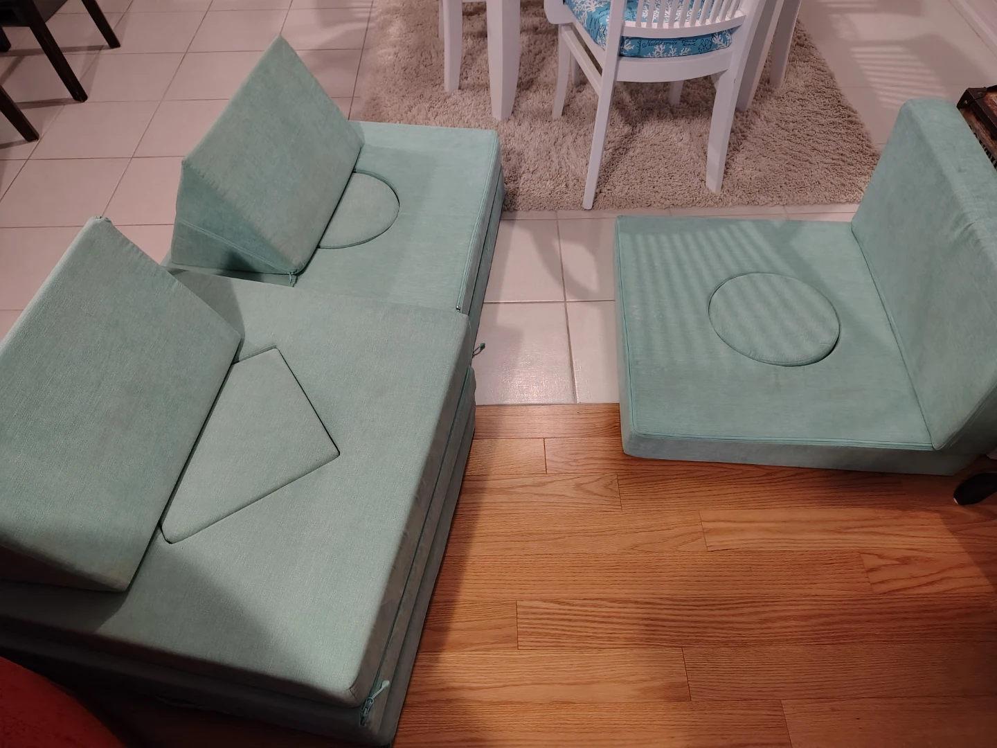 Light Teal Nugget Couch Pillow Fort Building Blocks - photo 2