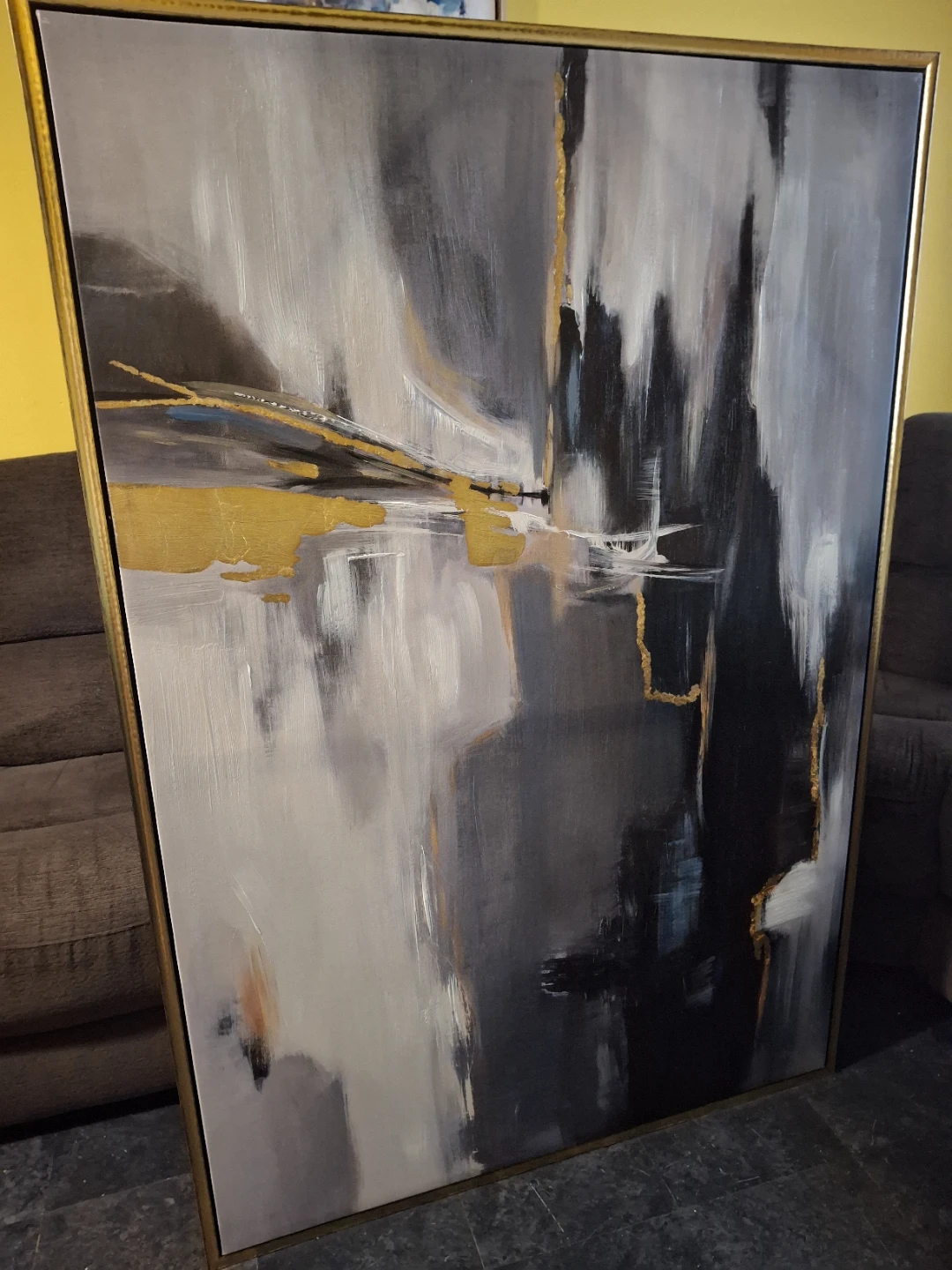 Abstract Wall Art with Gold Accents - photo 5