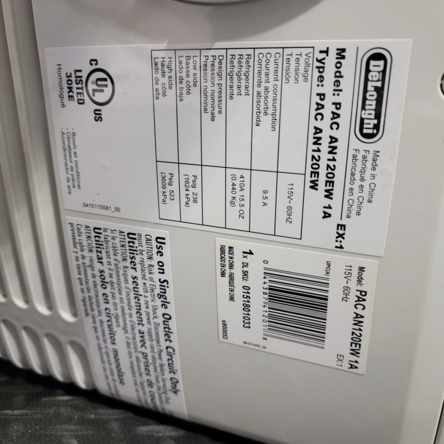 DeLonghi PAC AN120EW 1A Portable Air Conditioner - photo 3