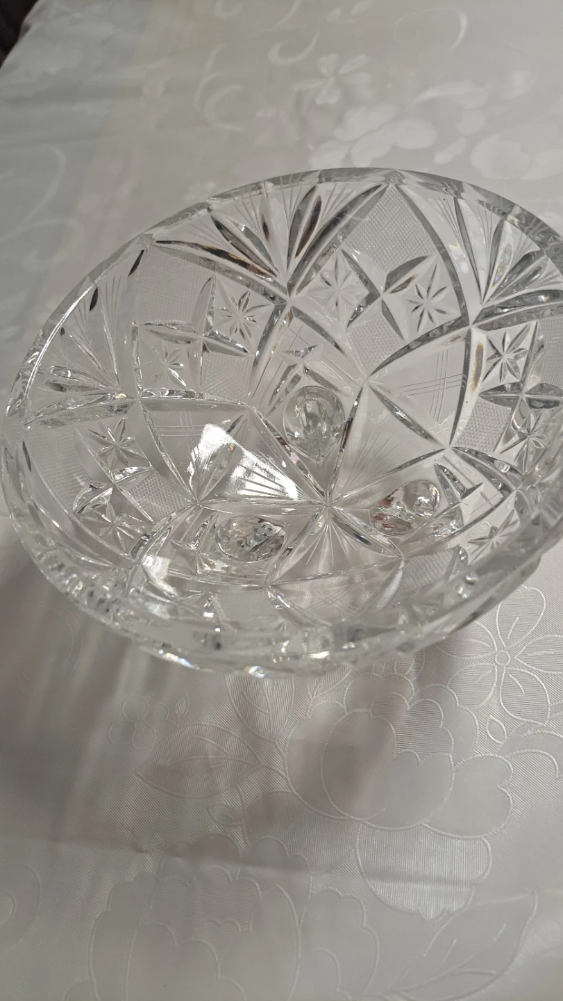 Big Vintage Crystal Candy Dish with Lid - photo 2