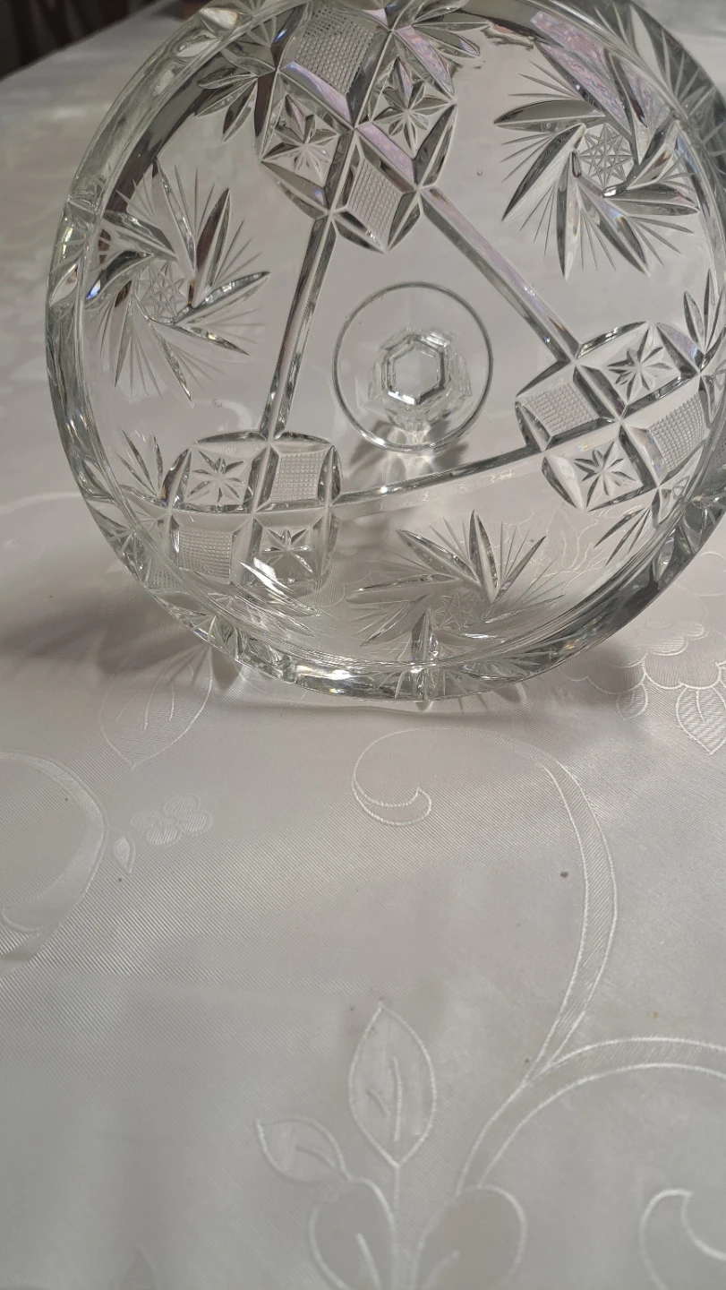 Big Vintage Crystal Candy Dish with Lid - photo 4