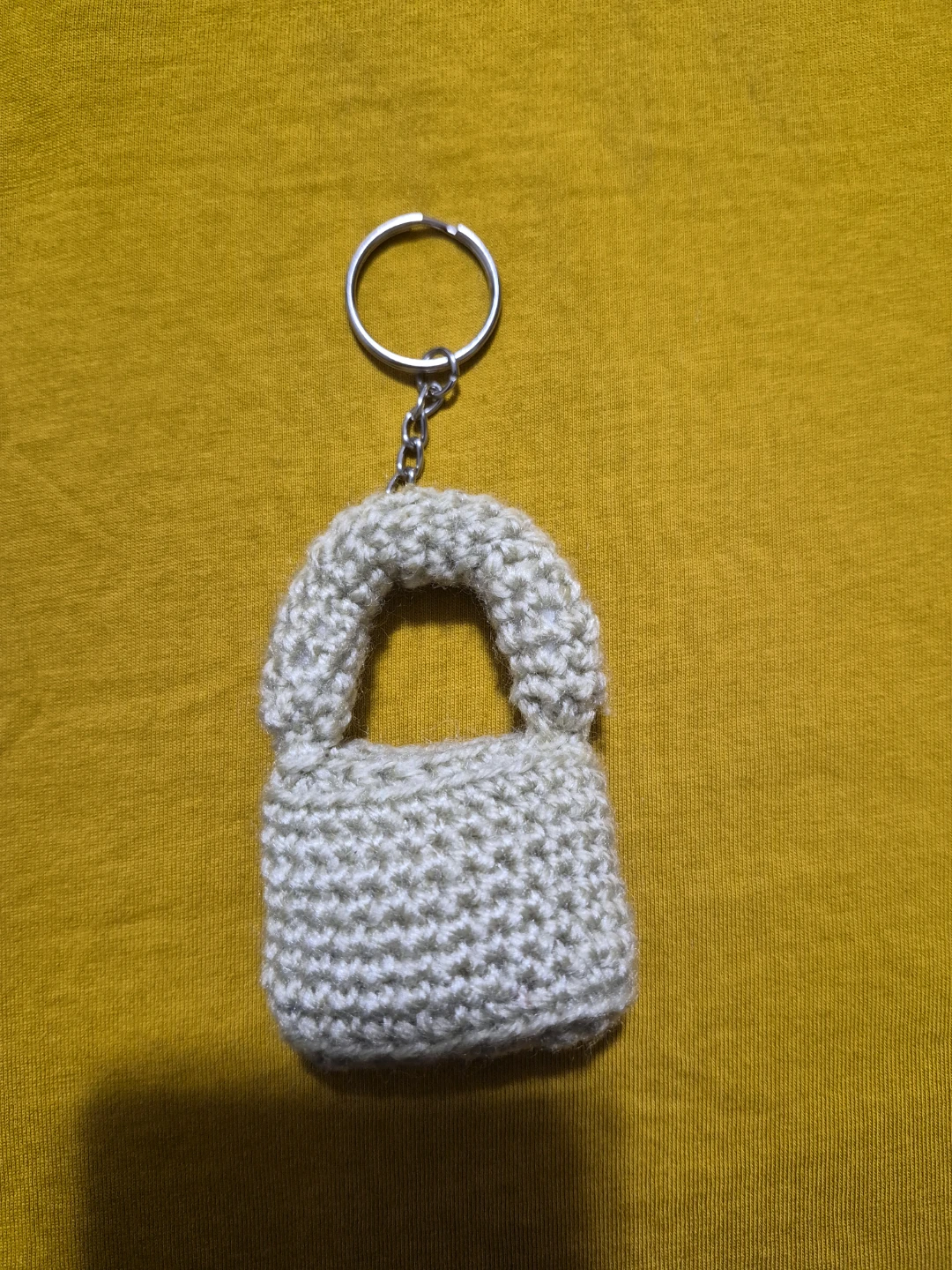 Handmade Crochet Lock and Key Keychain Set - photo 4