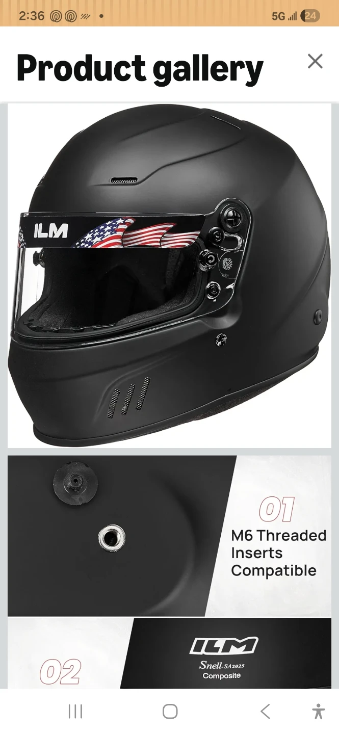 ILM Full Face Racing Helmet size Large