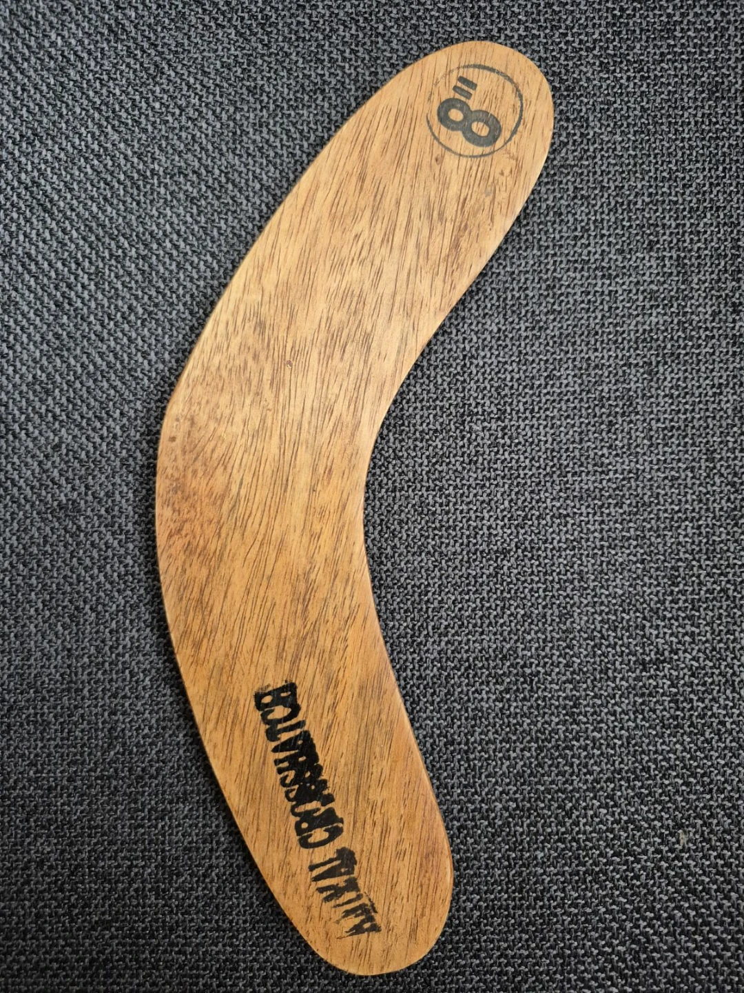 Wooden Boomerang with Kangaroo Design - 8" Diameter - photo 3