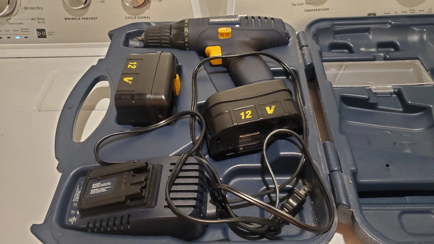 Mastercraft 12V Cordless Drill with 2 Batteries and Charger