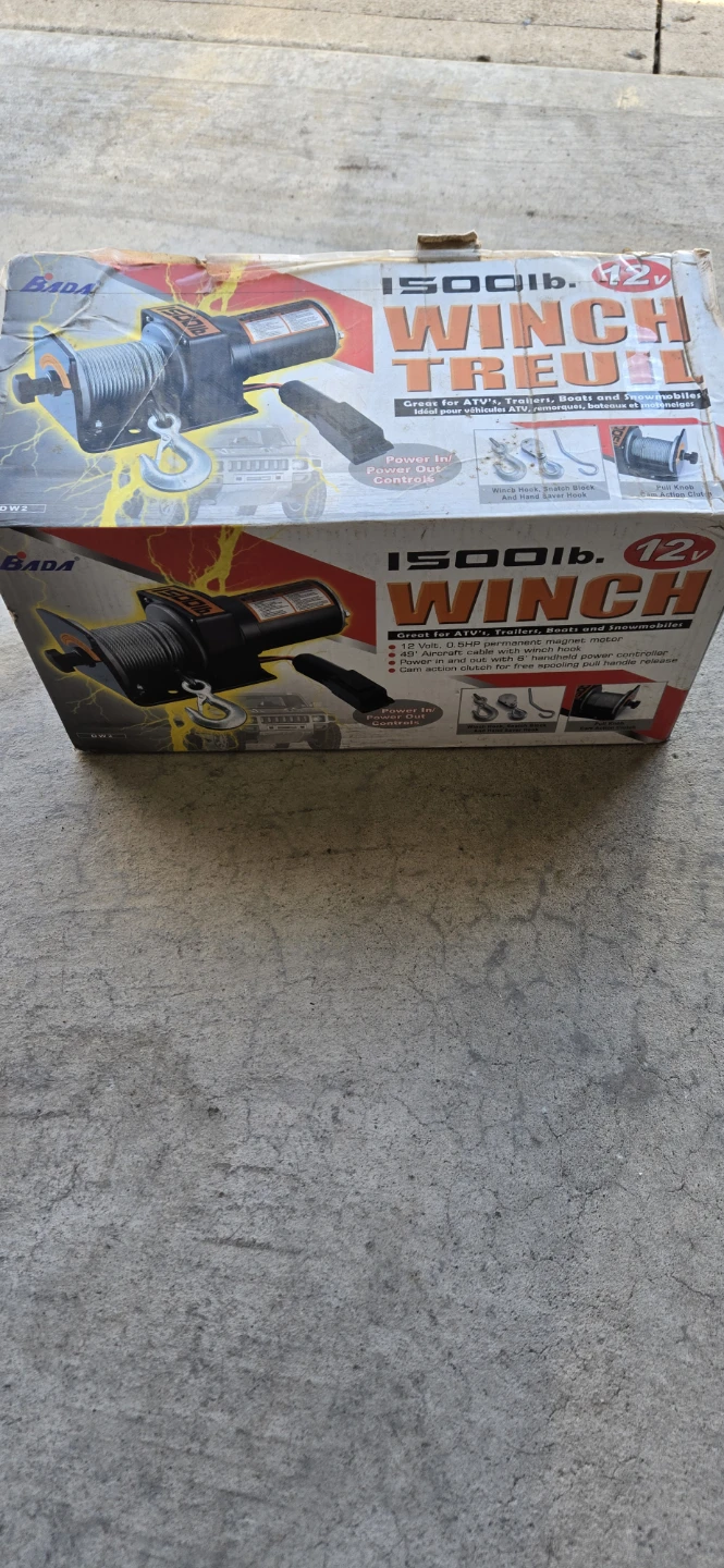 BADA 1500lb 12V Winch Treuil