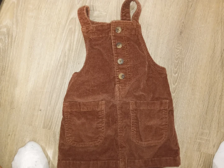Toddler Corduroy Pinafore Dress - Brown