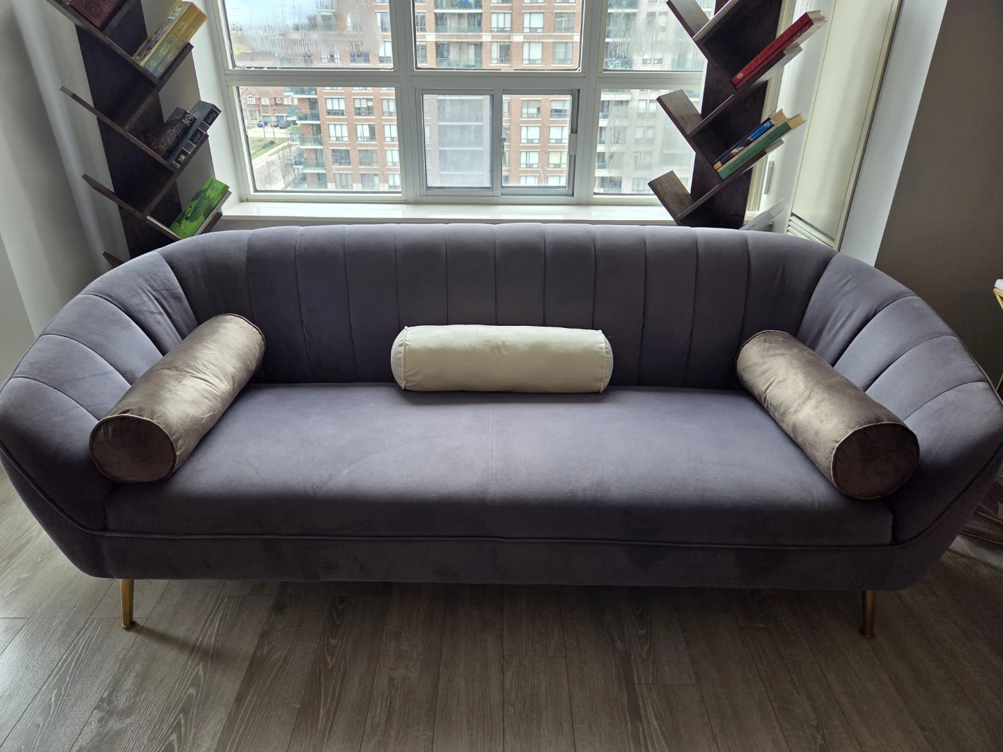 Velvet Sofa with Gold Legs - photo 2