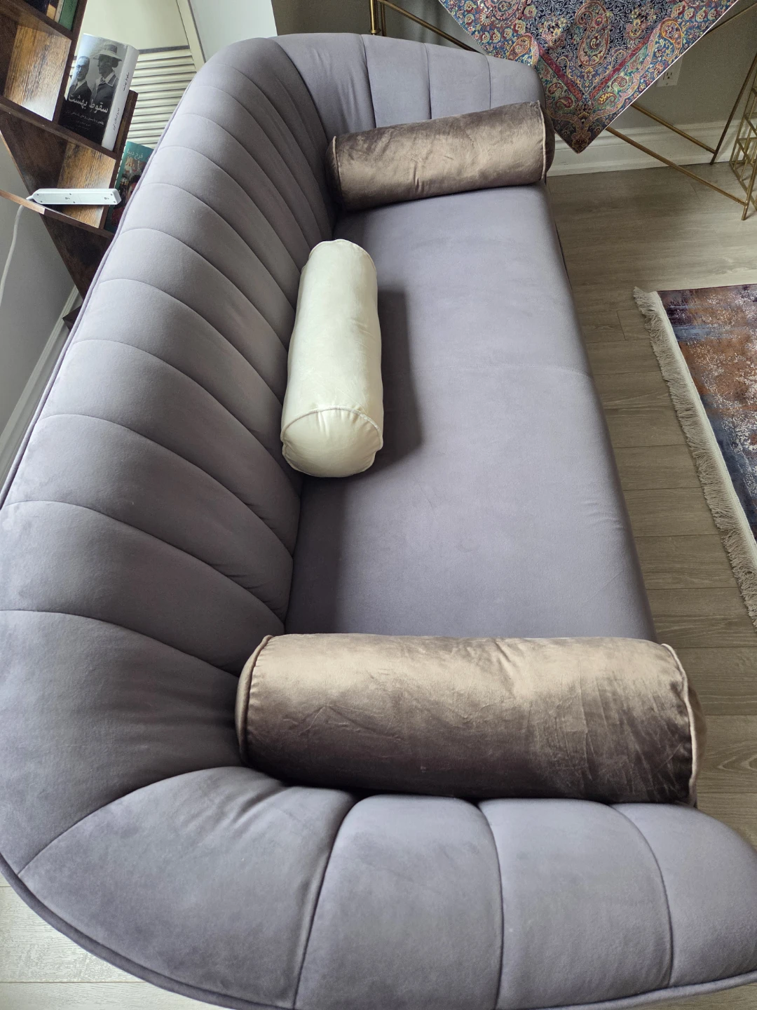 Velvet Sofa with Gold Legs - photo 3