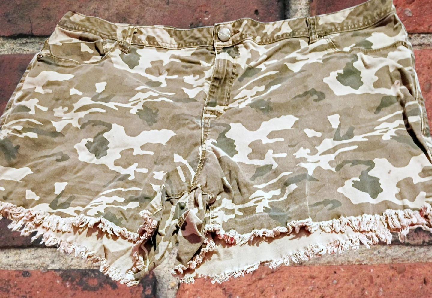 Women's camouflage jean shorts by Adriano Goldschmied Size 22
