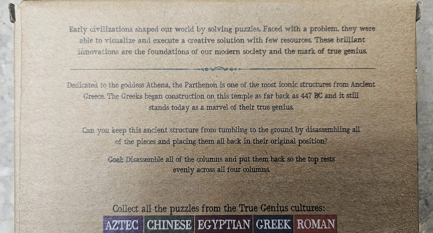 True Genius Greek Parthenon wooden puzzle. - photo 2