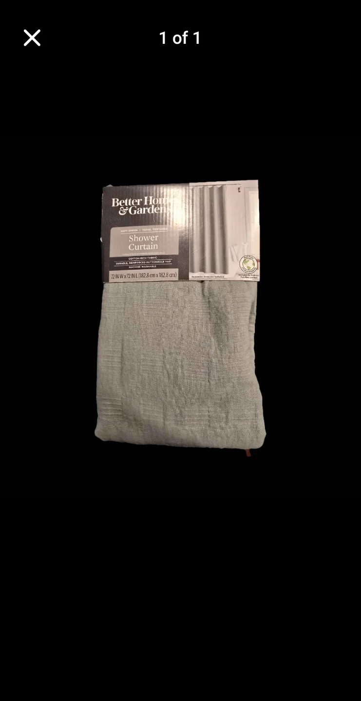 Better Homes & Gardens Soft Green Textured Shower Curtain